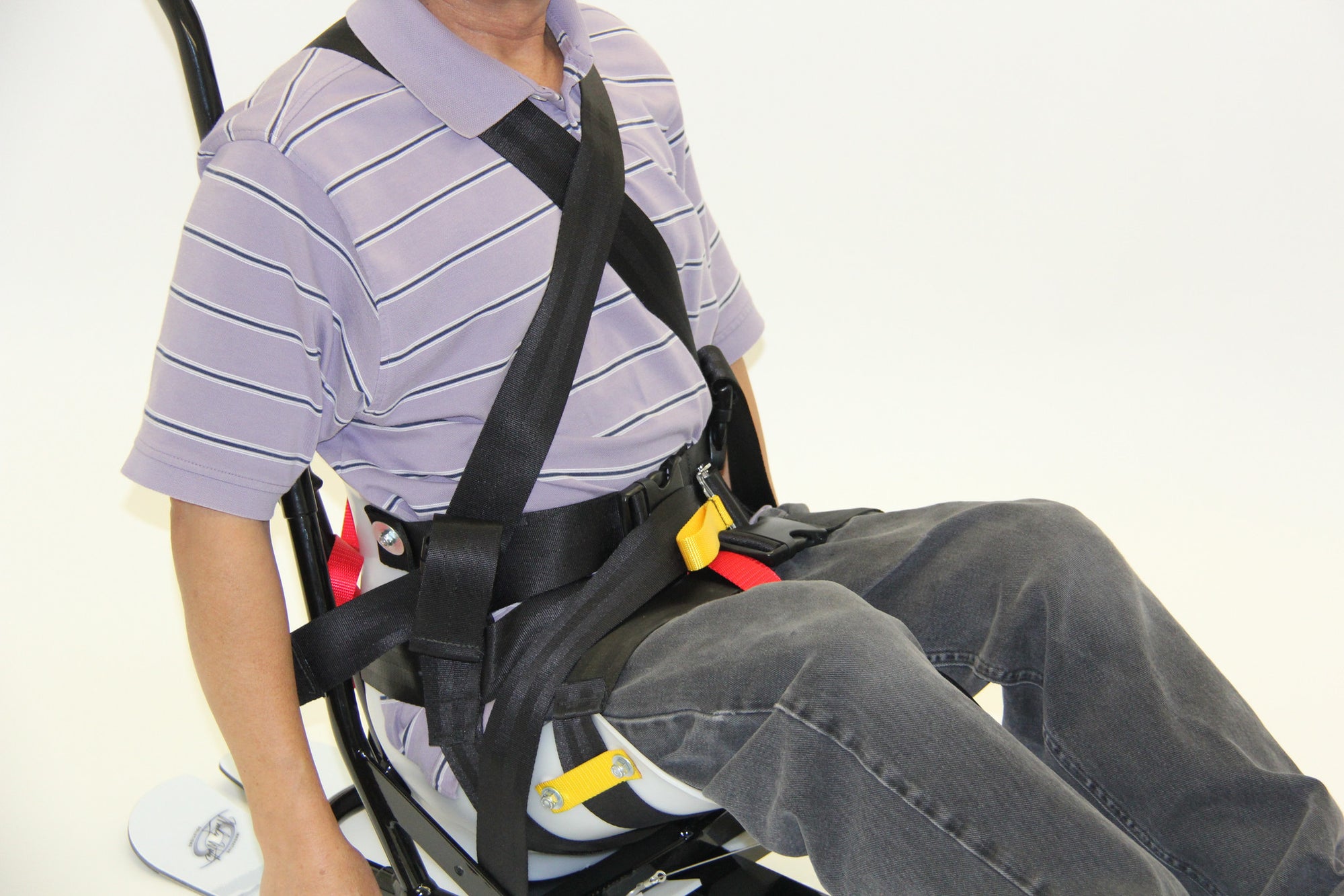 The Bi-Unique Glove Seating with a person in the seat