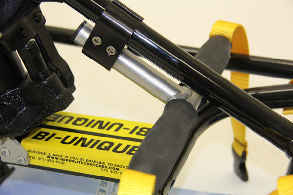 Showing the adjustable footrest in place on the Bi-Unique